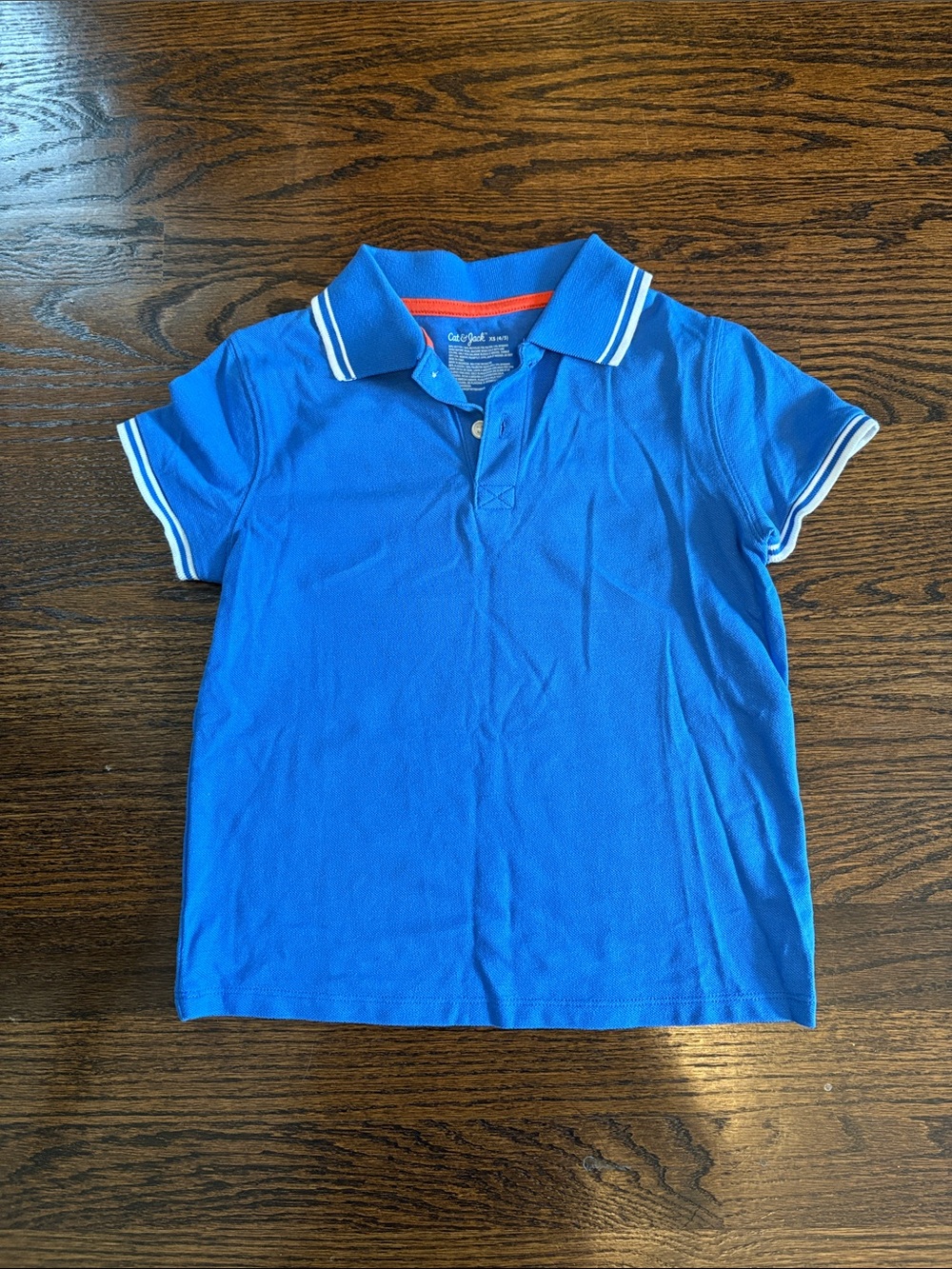 Cat & Jack Royal Blue Polo with White Stripe Trim